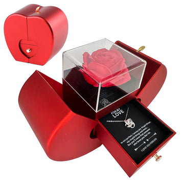 Mother's Day With Artificial Flower Rose Flower Jewelry Box With Necklace